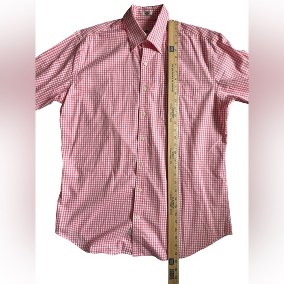 Peter Millar Mens L Pink White Check NanoLuxe Easy Care Shirt NWOT - Picture 7 of 8